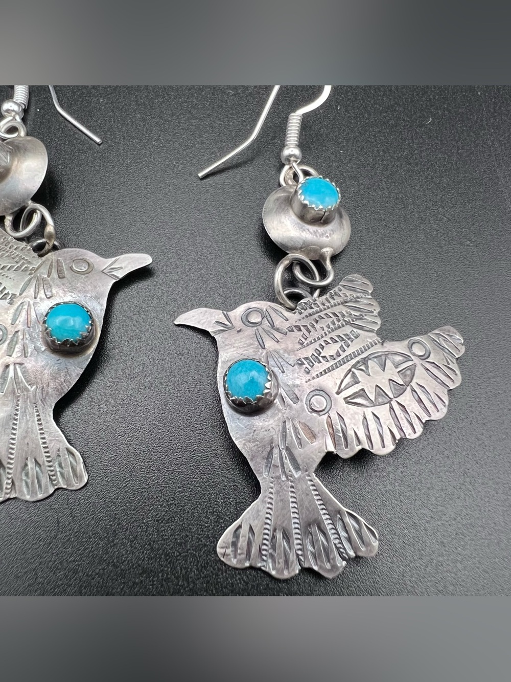Native American Bird Earrings by Gabrielle Yazzie - Picture 3 of 7